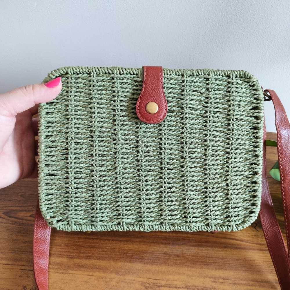 Boho Rattan Structured Bag - Picture 12 of 16